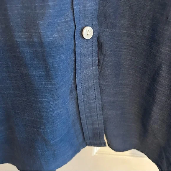 American Eagle Men's Blue Cotton Modal blend long sleeve roll back sleeves XL - Picture 4 of 7